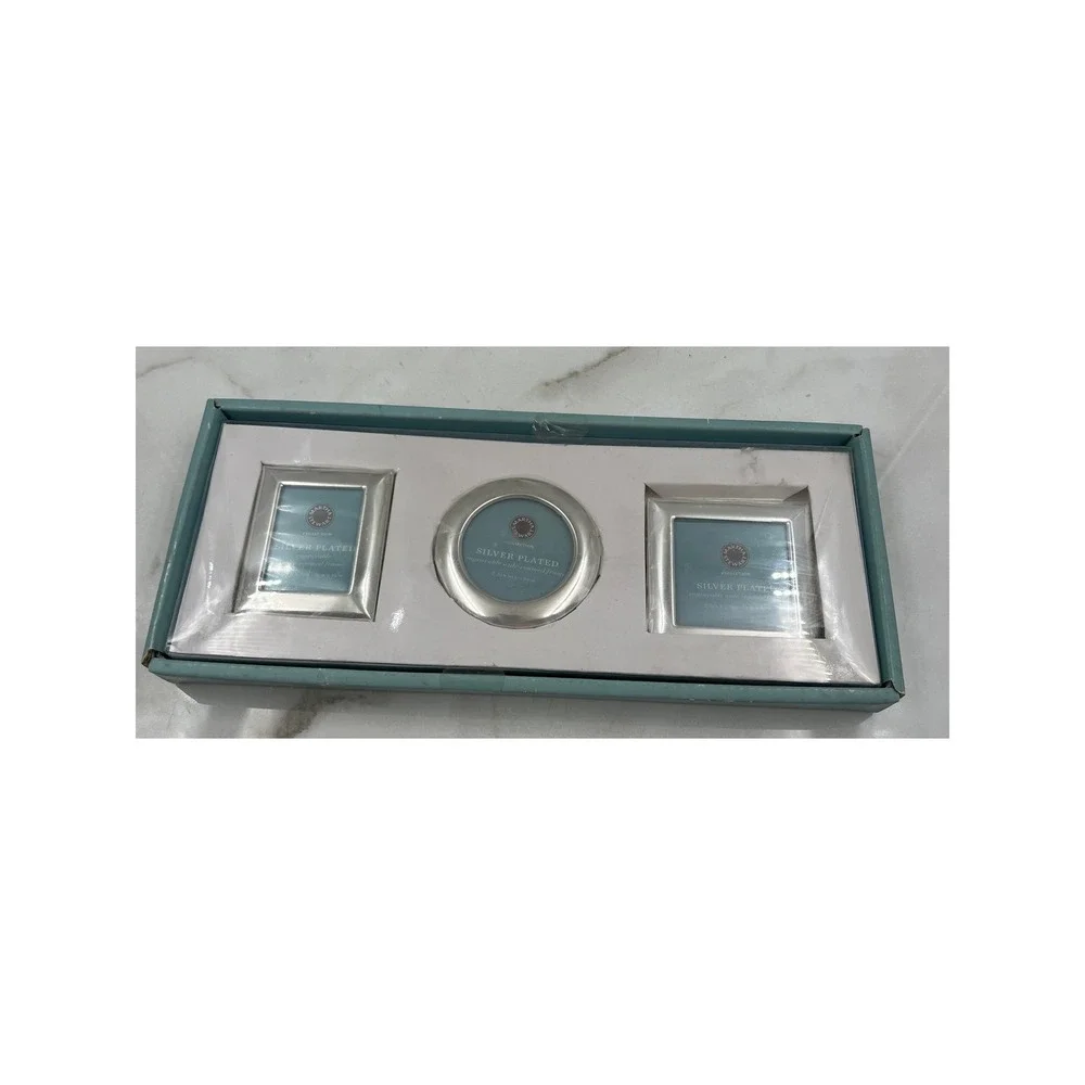 VTG Martha Stewart Collection Silver Plated Mini Picture Frame Set of 3